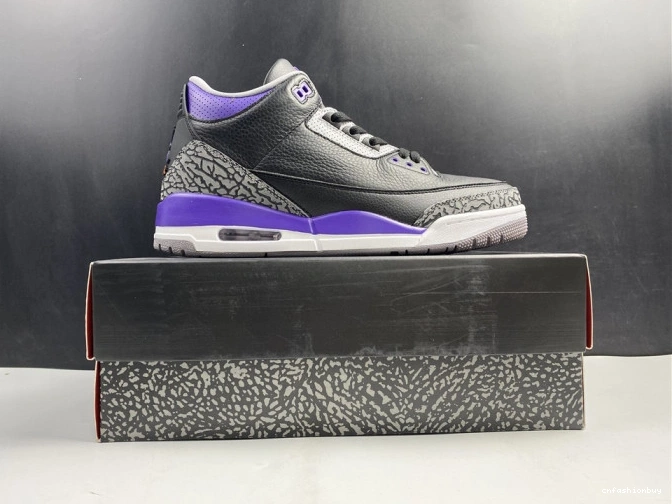 Jordan Black 050 3 Retro Air Court Purple CT8532 1012